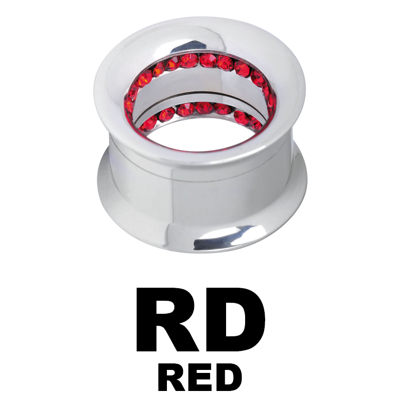 Internally Threaded Double Jewelled Tunnel Orecchio