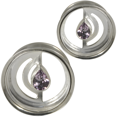 Silver and Amethyst Eyelet Orecchio