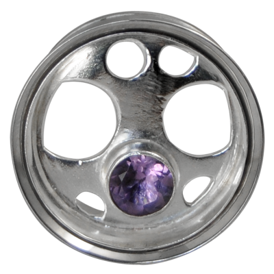 Silver and Amethyst Eyelet Orecchio