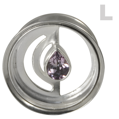 Silver and Amethyst Eyelet Orecchio