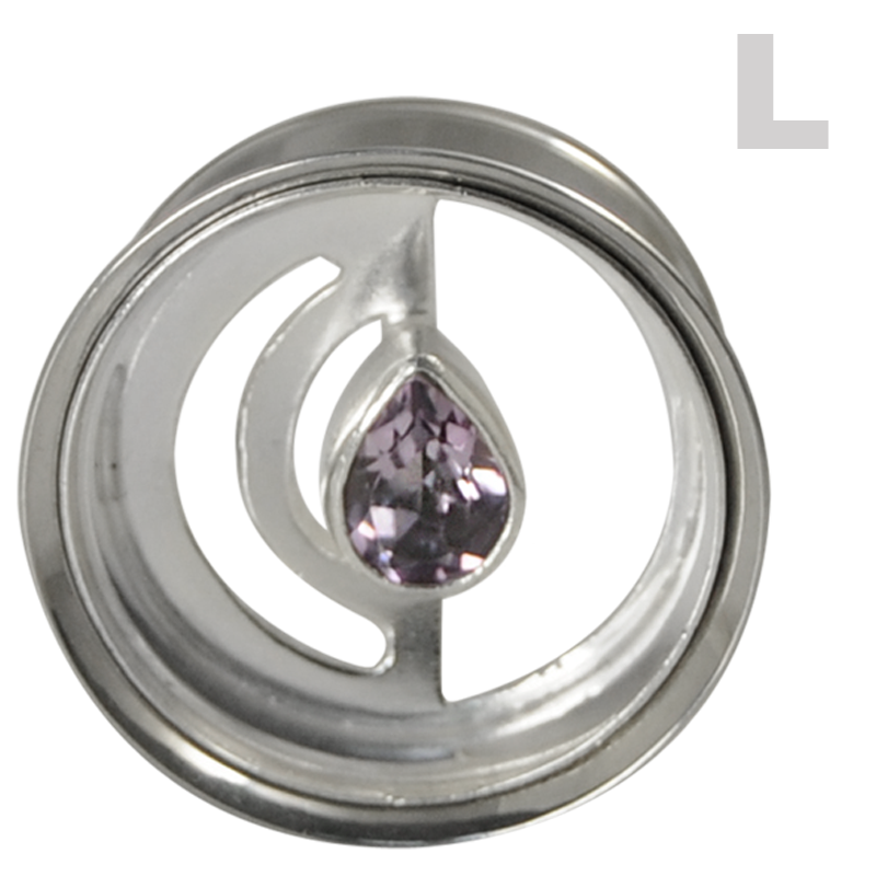 Silver and Amethyst Eyelet Orecchio