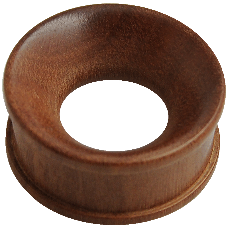 Concave Sawo Wood Tunnel Orecchio