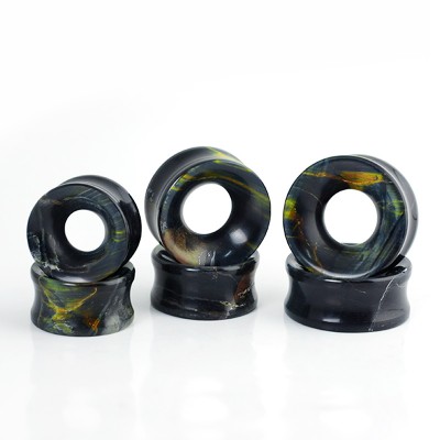 Blue Tiger Eyes Concave Ear Tunnel Orecchio