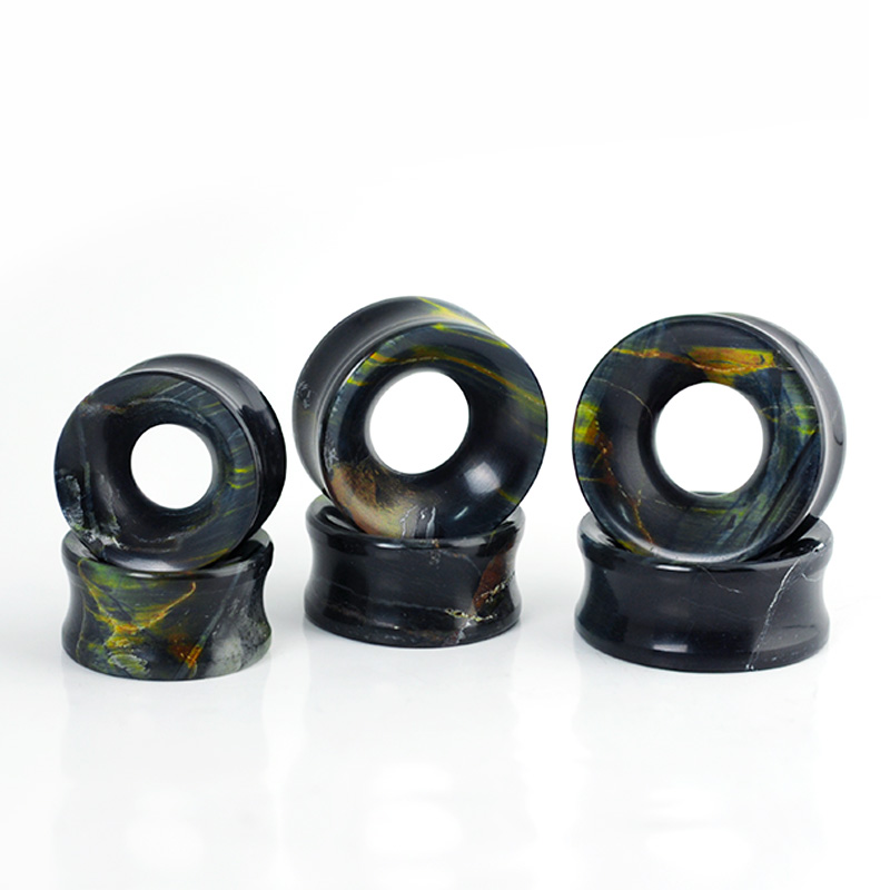 Blue Tiger Eyes Concave Ear Tunnel Orecchio