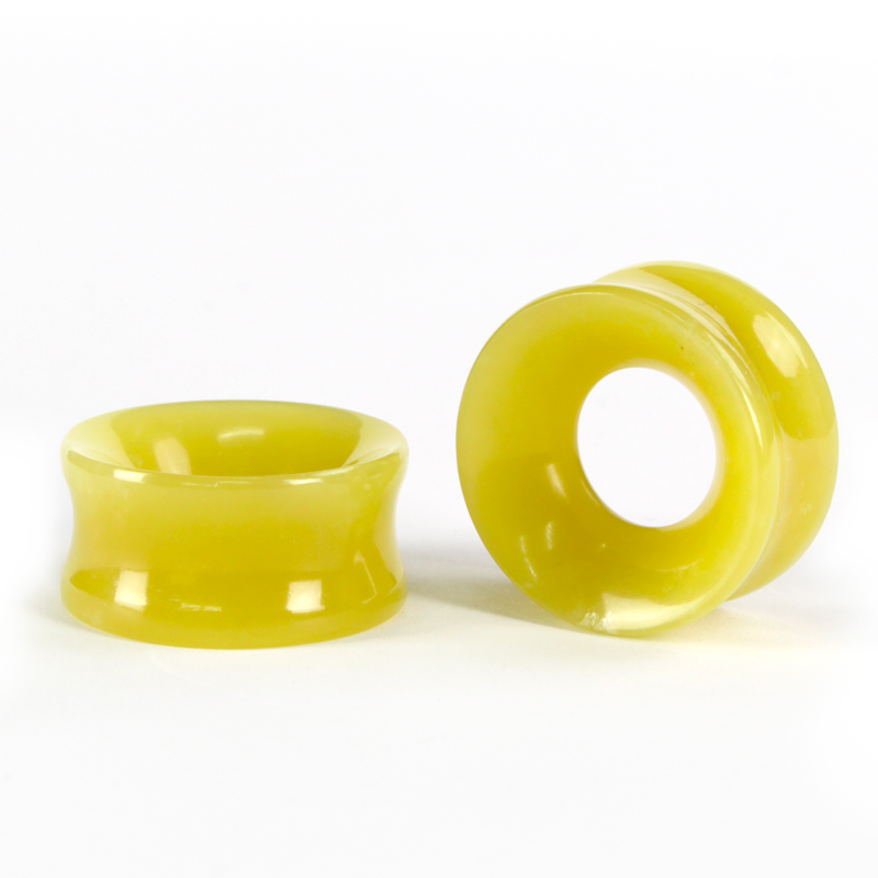 Green Quartz Concave Ear Tunnel Orecchio