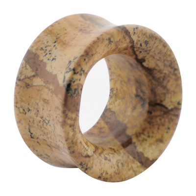 Natural Stone Eyelet Picture Jasper (Price for Pair) Orecchio