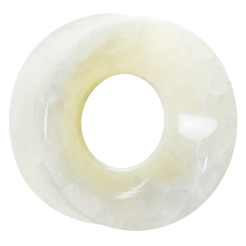 White Onyx Concave Ear Tunnel Ear