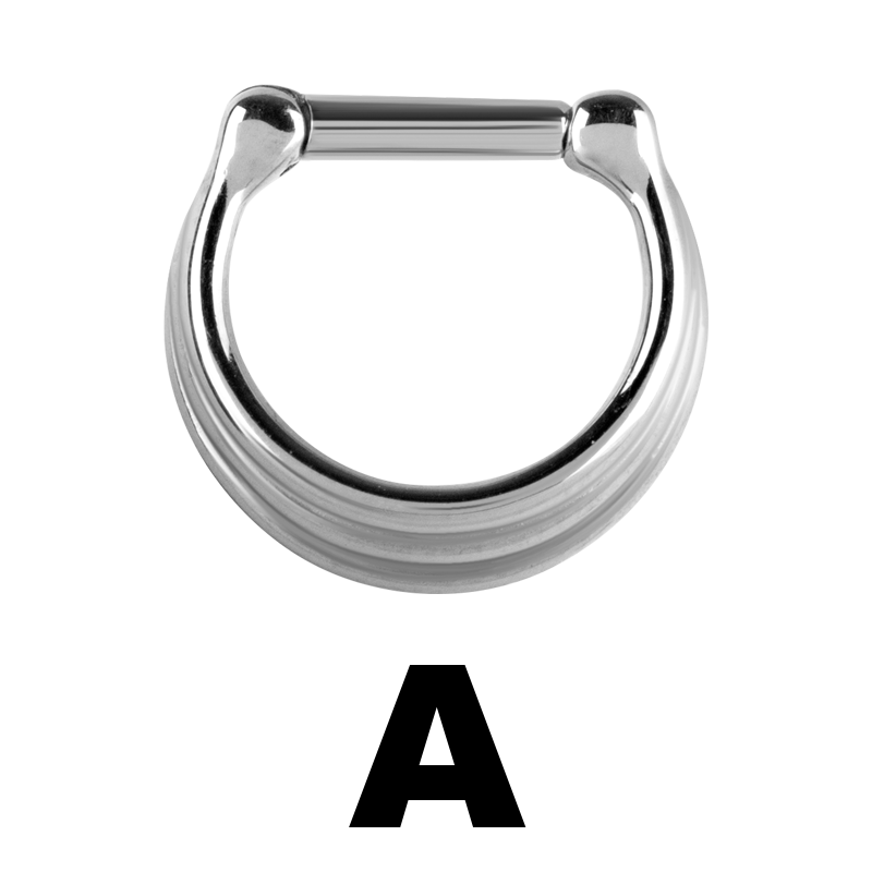 Steel Septum Clicker 3 Rings Concave Shape Setto