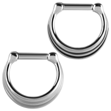 Steel Septum Clicker 3 Rings Concave Shape