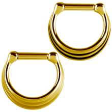 Zircon Steel Septum Clicker 3 Rings Concave Shape