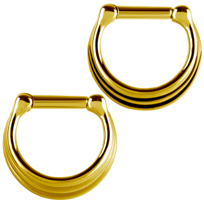 Zircon Steel Septum Clicker 3 Rings Concave Shape Setto