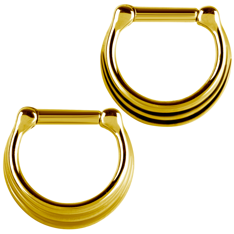 Zircon Steel Septum Clicker 3 Rings Concave Shape Setto