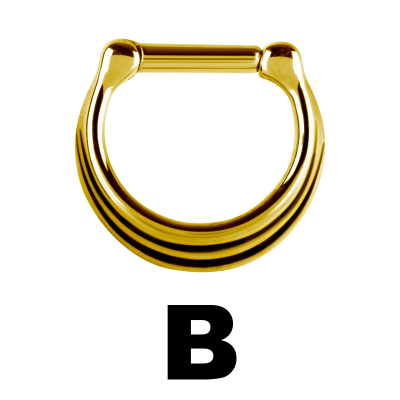 Zircon Steel Septum Clicker 3 Rings Concave Shape Setto