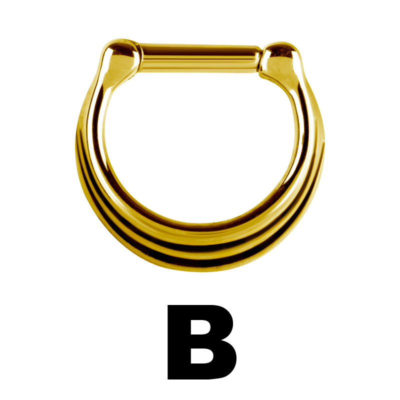 Zircon Steel Septum Clicker 3 Rings Concave Shape Setto