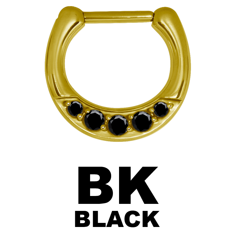 Zircon Steel Jewelled Septum Clicker with Cubic Zirconia Setto