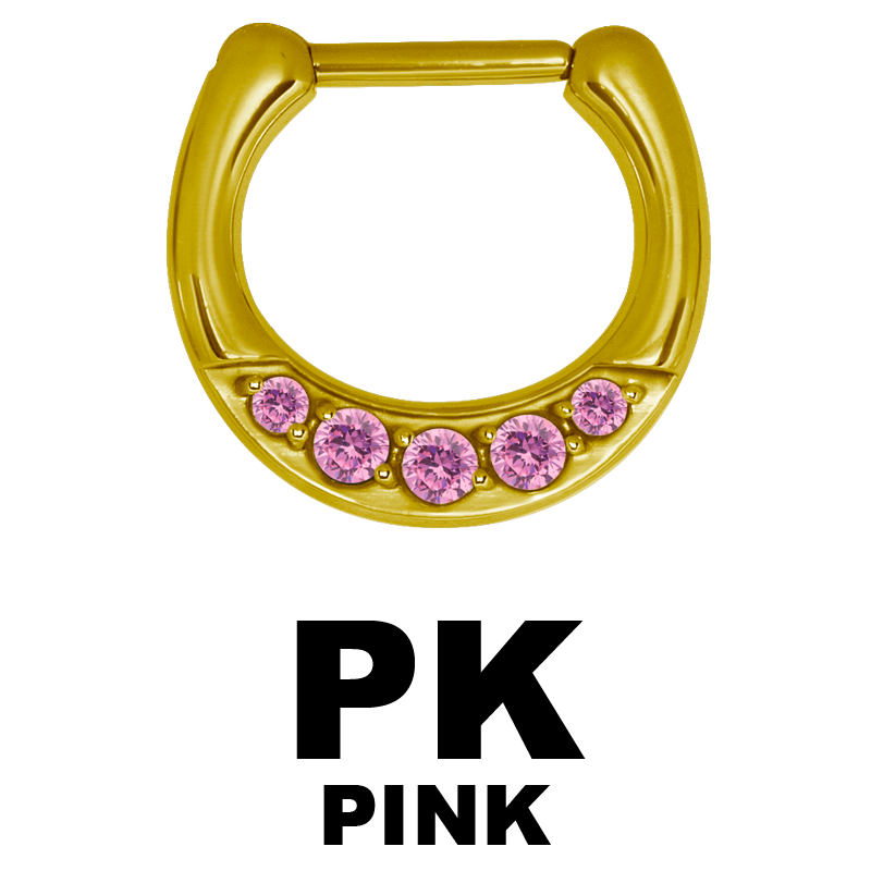 Zircon Steel Jewelled Septum Clicker with Cubic Zirconia Setto