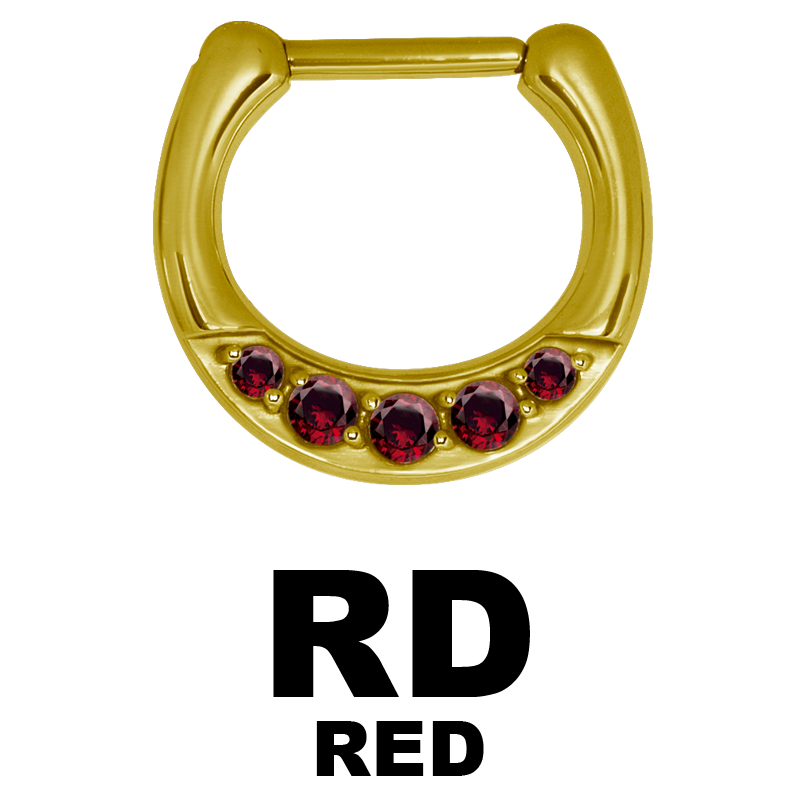 Zircon Steel Jewelled Septum Clicker with Cubic Zirconia Setto