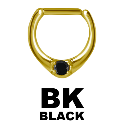 Zircon Steel Jewelled Septum Clicker with Cubic Zirconia Setto