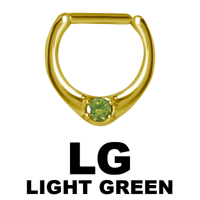 Zircon Steel Jewelled Septum Clicker with Cubic Zirconia Setto