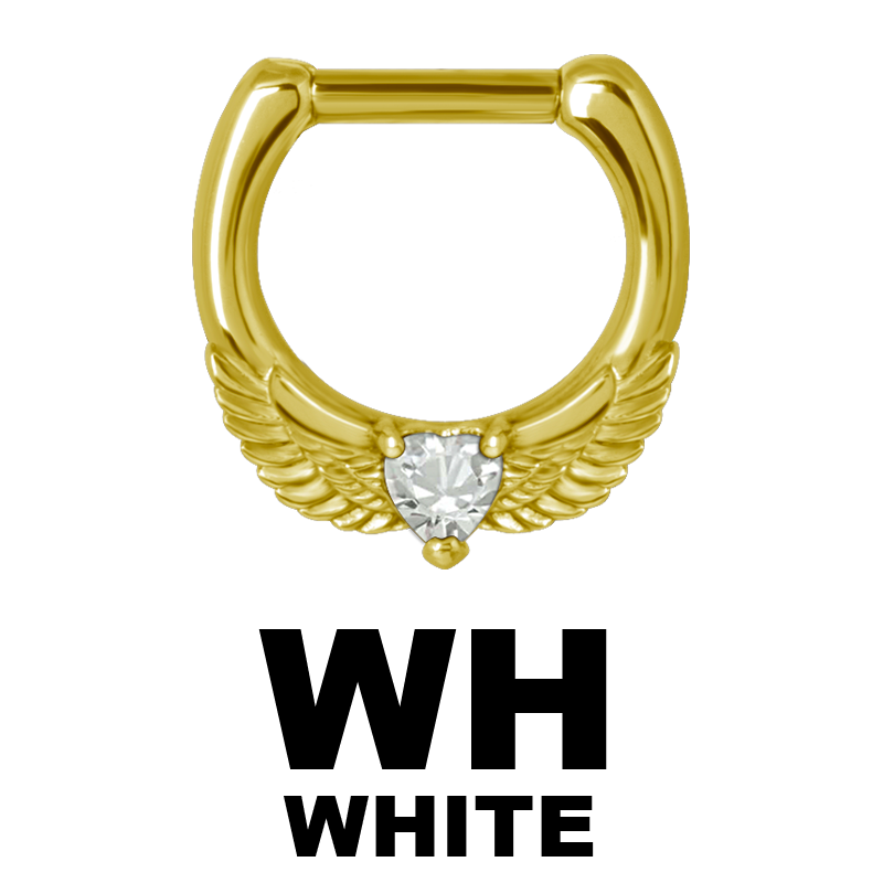 Zircon Steel Jewelled Septum Clicker with Cubic Zirconia Setto