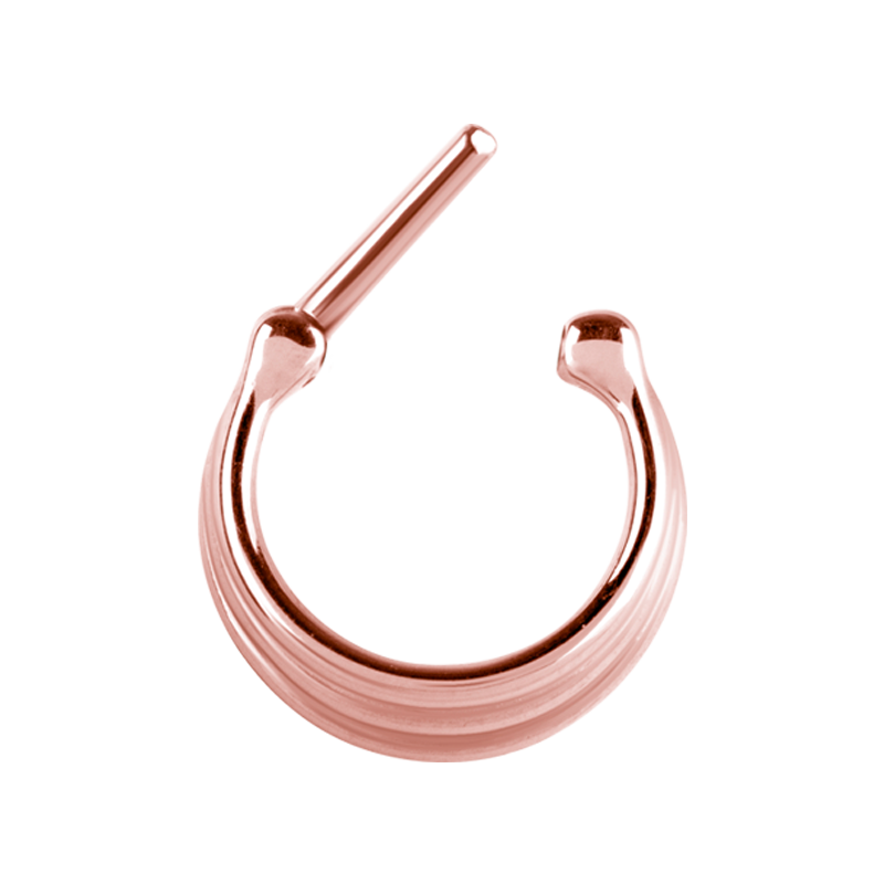Rose Steel Septum Clicker 3 Rings Concave Shape Setto