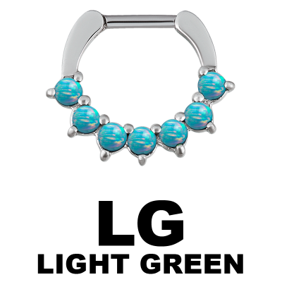 Steel Septum Clicker with Synthetic Opal Setto Steel Septum Clicker with Synthetic Opal Setto