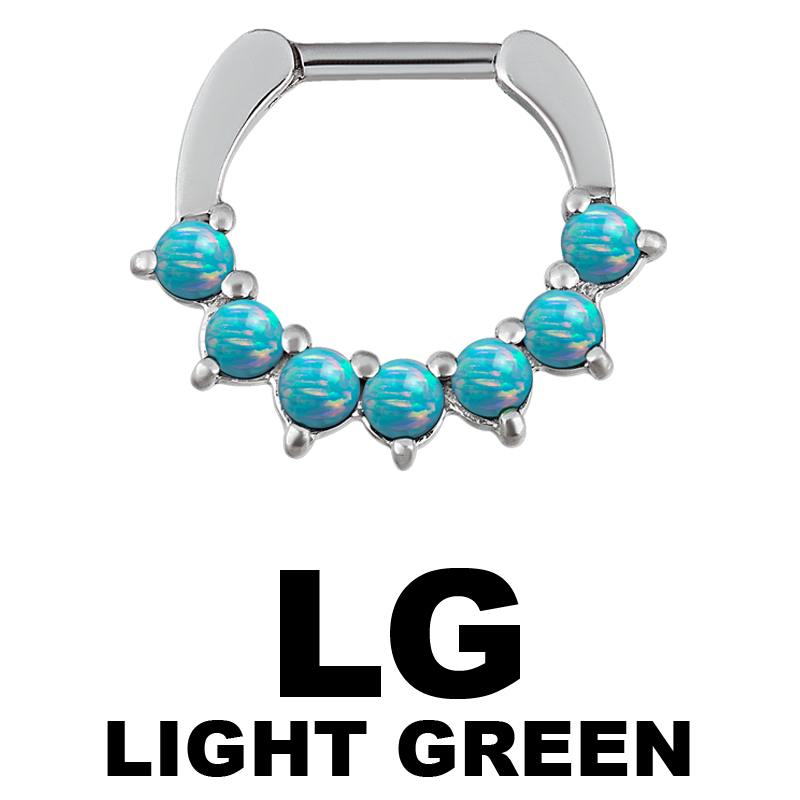 Steel Septum Clicker with Synthetic Opal Setto Steel Septum Clicker with Synthetic Opal Setto