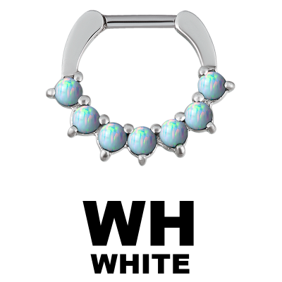 Steel Septum Clicker with Synthetic Opal Setto Steel Septum Clicker with Synthetic Opal Setto