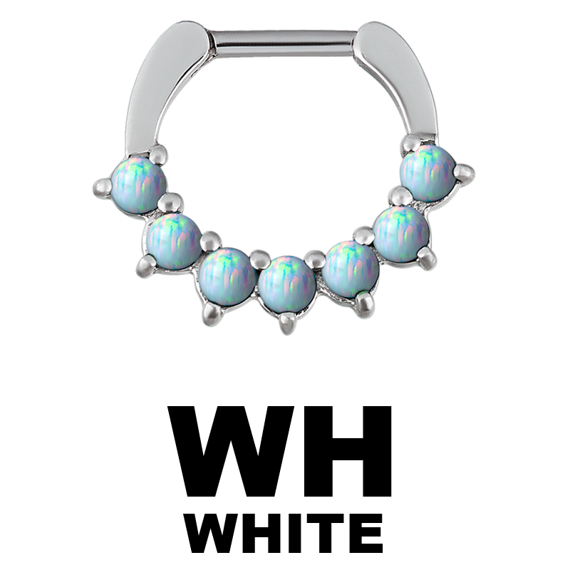 Steel Septum Clicker with Synthetic Opal Setto Steel Septum Clicker with Synthetic Opal Setto