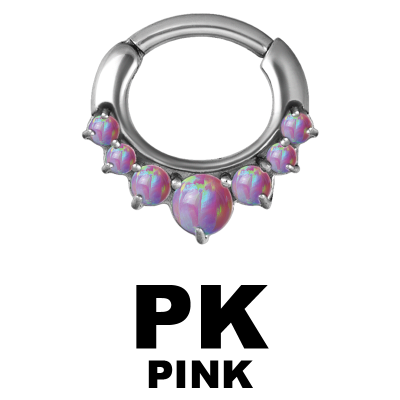 Steel Septum Clicker with Synthetic Opal and Curved Bar Setto