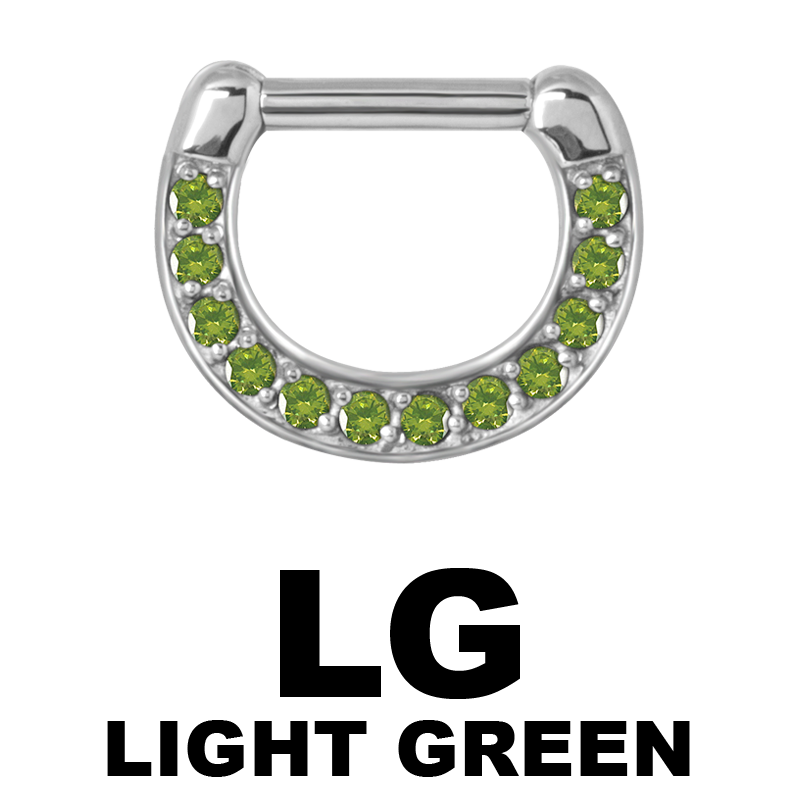 Surgical Steel Jewelled Septum Clicker with Cubic Zirconia Setto