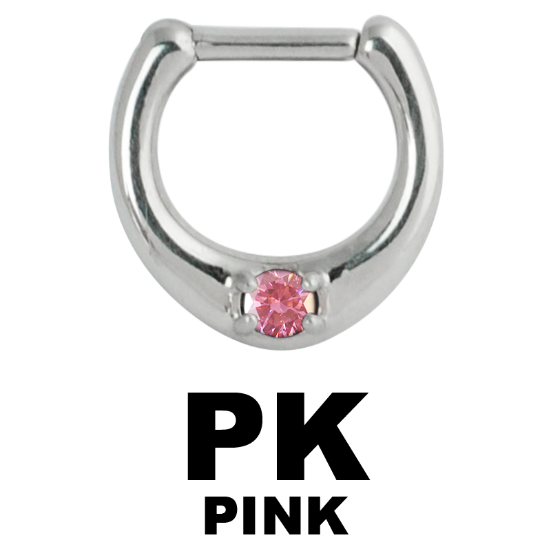 Surgical Steel Jewelled Septum clicker with Cubic Zirconia Setto
