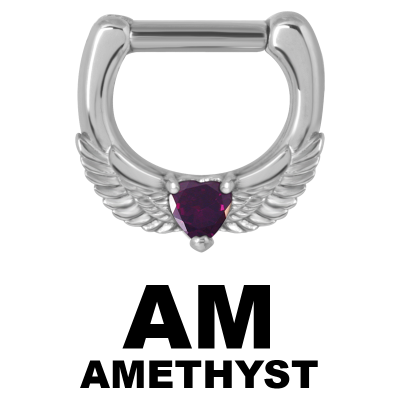 Surgical Steel Jewelled Septum Clicker with Cubic Zirconia Setto
