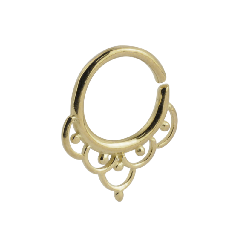 Silver Gold Plated Indian Ornament Septum ring Setto