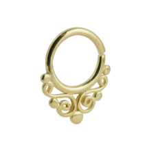 Silver Gold Plated Indian Ornament Septum Ring