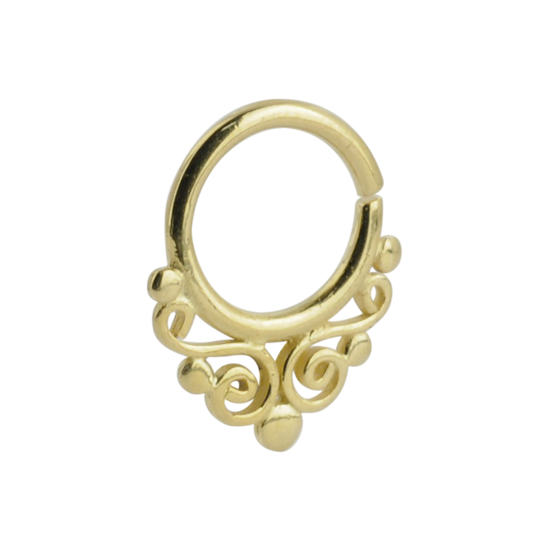Silver Gold Plated Indian Ornament Septum ring Setto