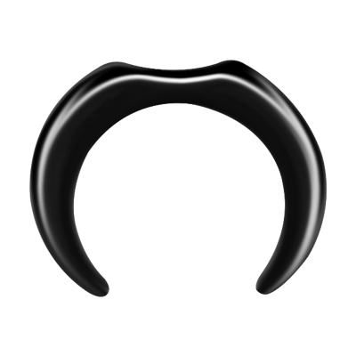 Black Pvd Steel Septum Pincher Horseshoe Shoped (Flat Top) Setto