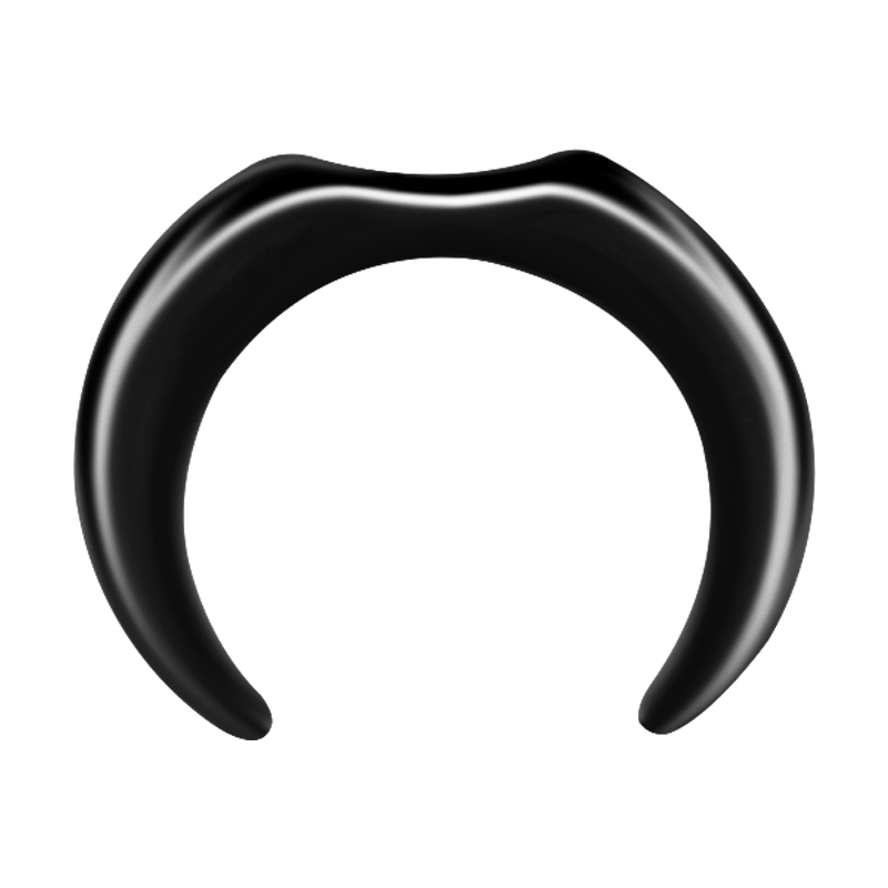 Black Pvd Steel Septum Pincher Horseshoe Shoped (Flat Top) Setto