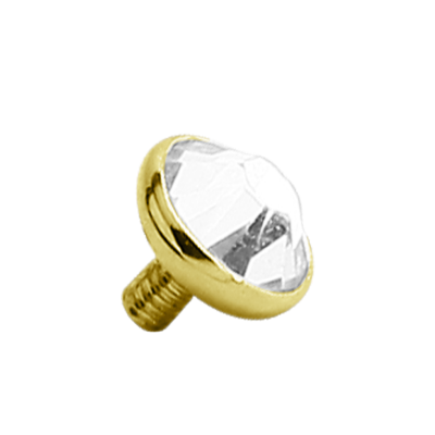 18K Gold Jewelled Disc Attachment (For 1.6 Internally Threaded Jewellry) Sfere e Componenti