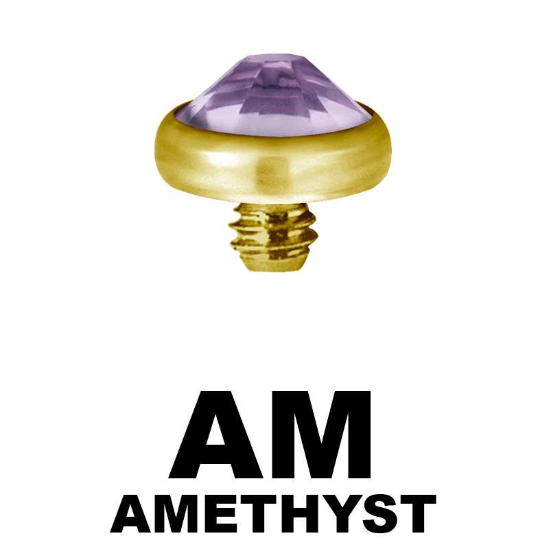 Gold PVD Titanium Jewelled Discs (for 1.6 Internally Threaded Jewellery) Sfere e Componenti