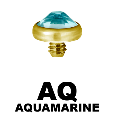 Gold PVD Titanium Jewelled Discs (for 1.6 Internally Threaded Jewellery) Sfere e Componenti