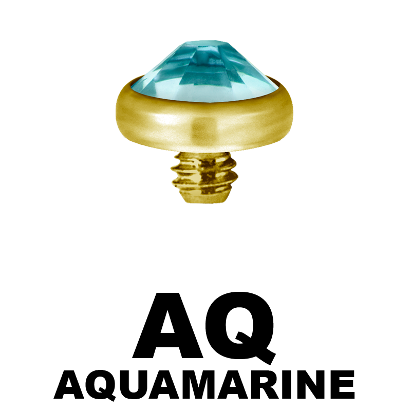 Gold PVD Titanium Jewelled Discs (for 1.6 Internally Threaded Jewellery) Sfere e Componenti