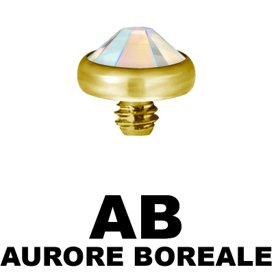 Gold PVD Titanium Jewelled Discs (for 1.6 Internally Threaded Jewellery) Sfere e Componenti