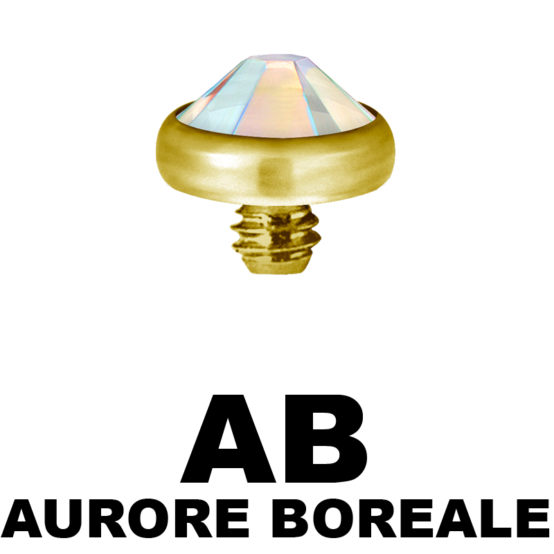 Gold PVD Titanium Jewelled Discs (for 1.6 Internally Threaded Jewellery) Sfere e Componenti