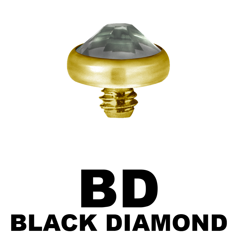 Gold PVD Titanium Jewelled Discs (for 1.6 Internally Threaded Jewellery) Sfere e Componenti