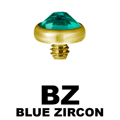 Gold PVD Titanium Jewelled Discs (for 1.6 Internally Threaded Jewellery) Sfere e Componenti