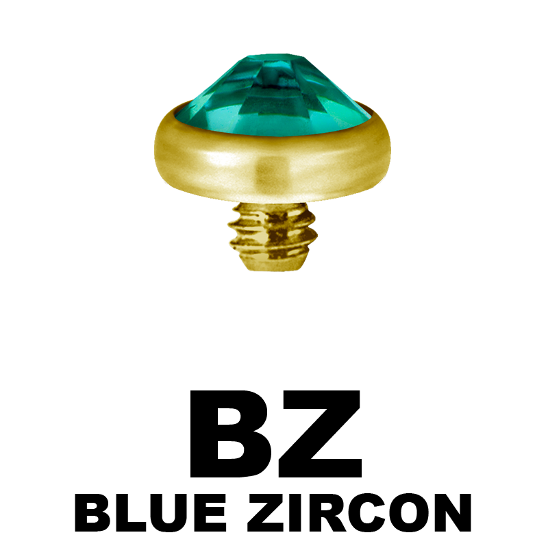 Gold PVD Titanium Jewelled Discs (for 1.6 Internally Threaded Jewellery) Sfere e Componenti