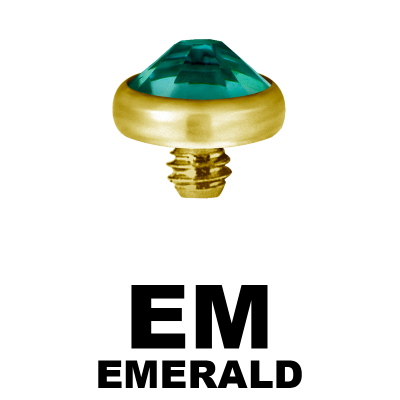 Gold PVD Titanium Jewelled Discs (for 1.6 Internally Threaded Jewellery) Sfere e Componenti