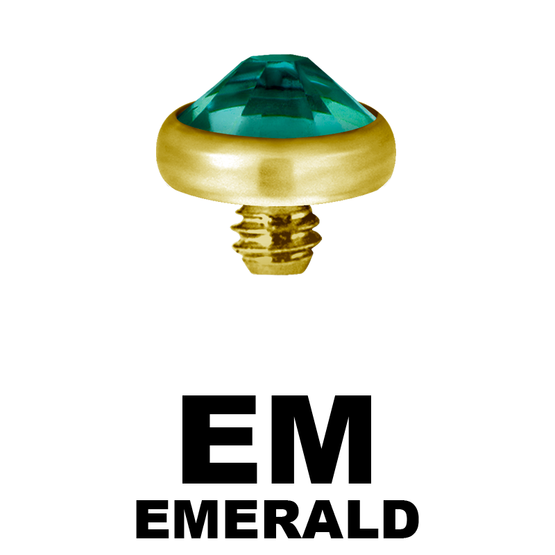 Gold PVD Titanium Jewelled Discs (for 1.6 Internally Threaded Jewellery) Sfere e Componenti