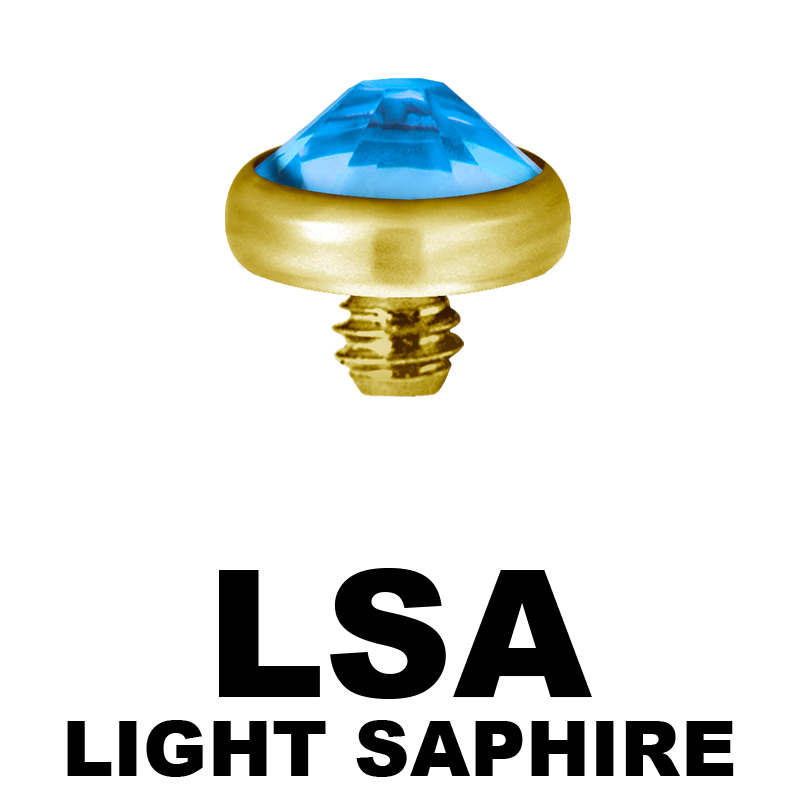 Gold PVD Titanium Jewelled Discs (for 1.6 Internally Threaded Jewellery) Sfere e Componenti